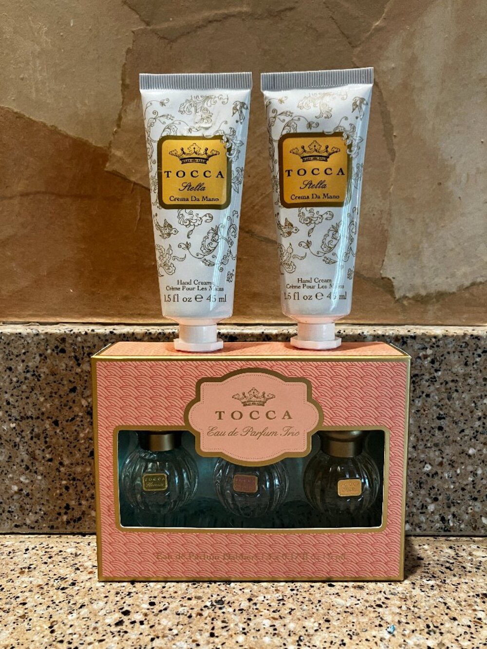 Tocca perfume Set of Stella 2 Hand Cremes and gift set of Perfumes. NIB